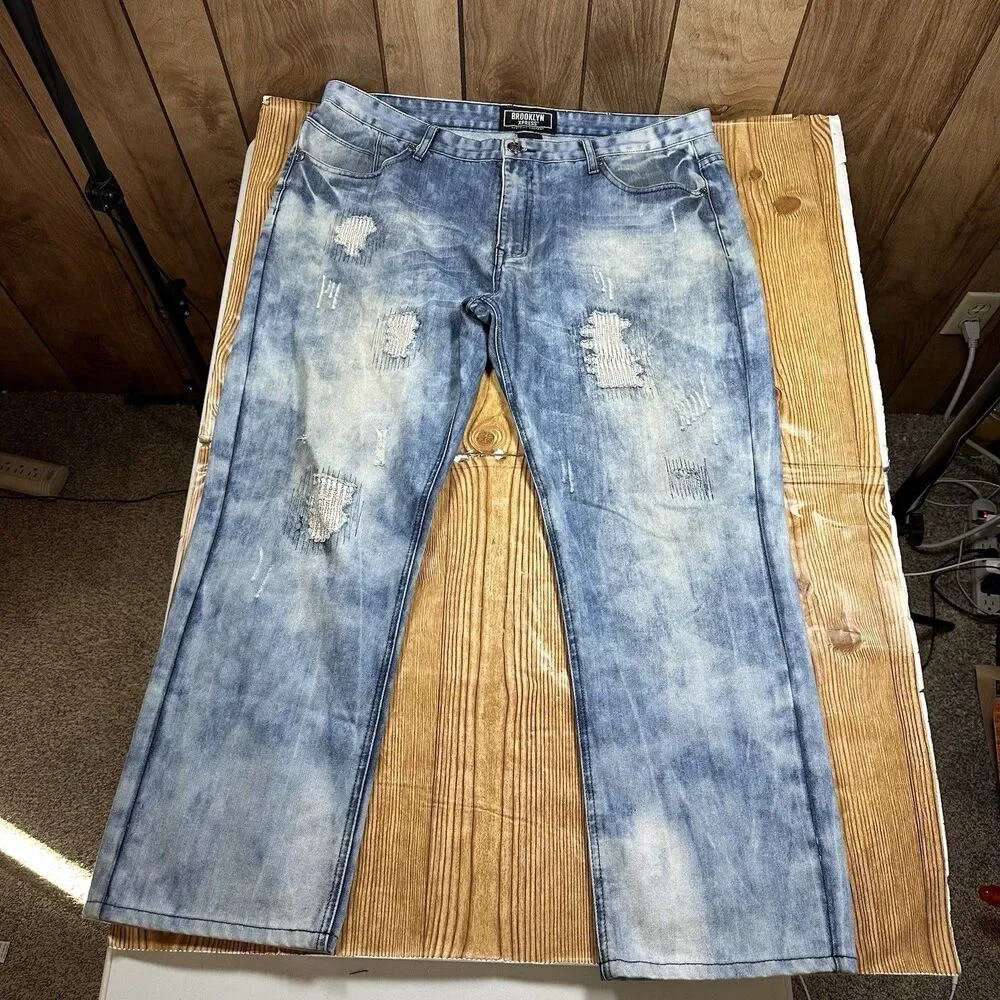 Brooklyn Xpress Distressed Denim Jeans Men’s‎ 40x32 (28”) Streetwear Denim